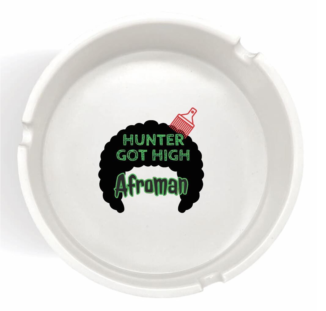Hunter Got High White Plastic Ashtray